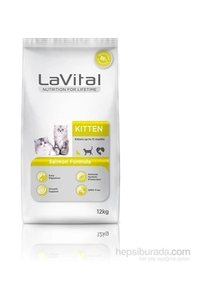 La Vital Kitten Somonlu Yavru Kedi Maması 12 kg