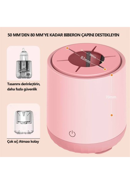 Otomatik USB Elektrikli Biberon Çalkalayıcı - Pembe (Yurt Dışından)