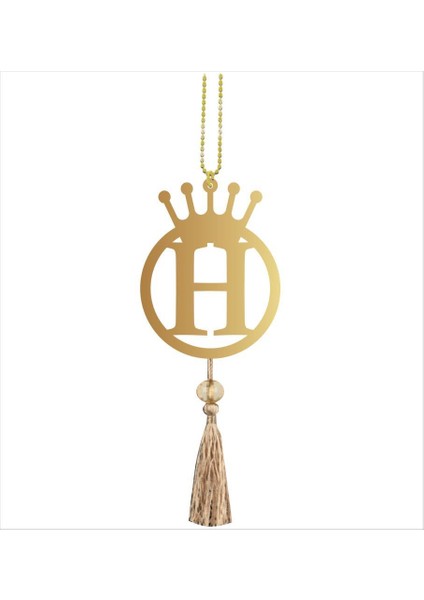 Çift Taraflı Ayna H Yazılı Gold Ayna Pleksi Araba Dikiz Aynası Süsü