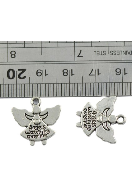 El Yapımı 30PCS Silver Angel Charms Angels Melekler Beni Izliyor Bilezik 19X19MM (Yurt Dışından) modelleri