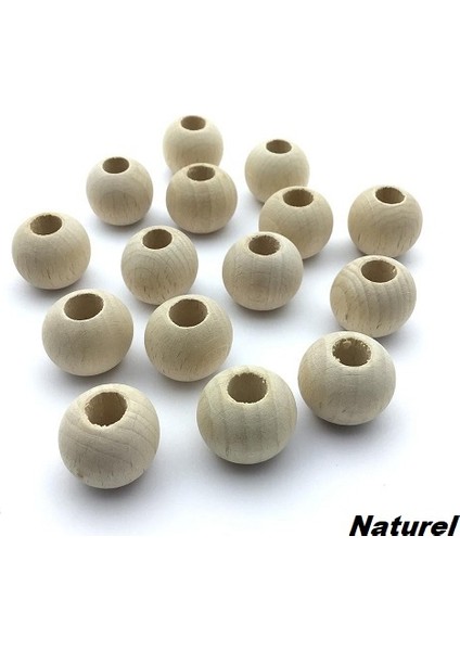 Renkli Ahşap Boncuk 20 mm (1 Paket 100 gr +-) 40 Ad +-