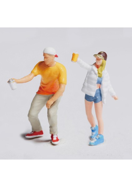1:87 Diorama Graffiti Figür Reçine Insanlar Siku Beyaz Sarı Için Bebek Tren Yolu Düzeni (Yurt Dışından)