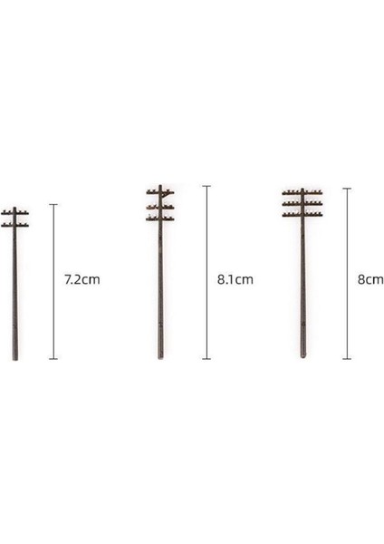 3pcs / Set 1/100 Ho Ölçekli Tren Peyzajı Için Çıkarılabilir Telefon Kutupları (Yurt Dışından)
