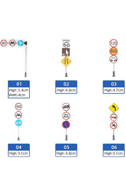 6 Adet 1/87 Ho Ölçekli Trafik Işaretleri Otoyol Sahneleri Yapı Dekorasyonu (Yurt Dışından) fiyatları