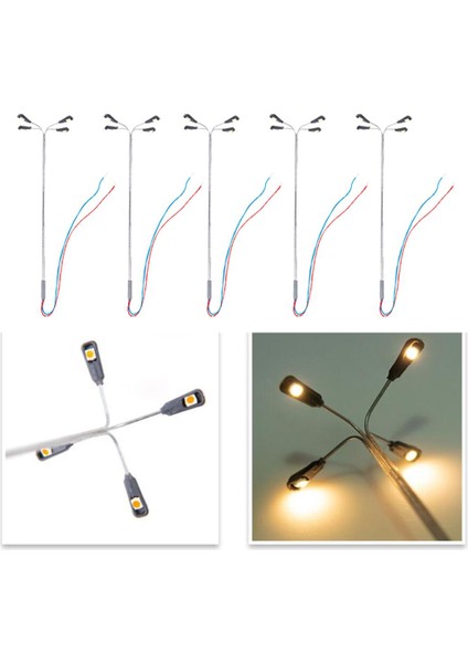 5pcs Model Tren Lambası Street Lights Ho Oo Ölçekli Modeller Düzen Sıcak Beyaz 1:75 Sıcak Beyaz (Yurt Dışından) modelleri