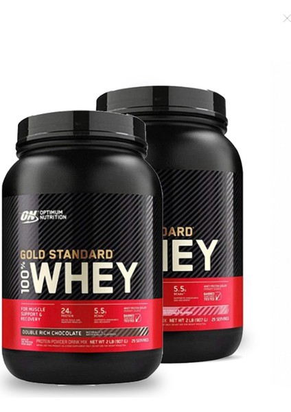 Nutrition Gold Whey Çikolatalı Protein Tozu 908 Gr + Optimum Nutrition Gold Whey Çilekli Protein Tozu 908 Gr