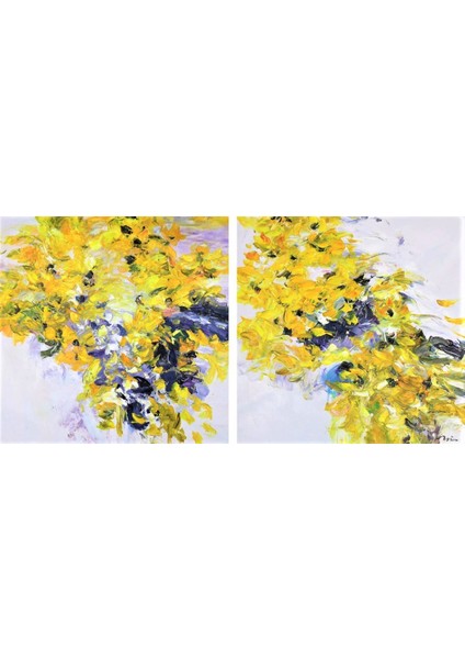 Yağlı Boya Tablo %100 El Yapımı Home In Joy 94 x 94 cm 2'li SET fiyatları