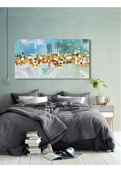 Yağlı Boya Tablo %100 El Yapımı Home In Joy 133 x 75 cm