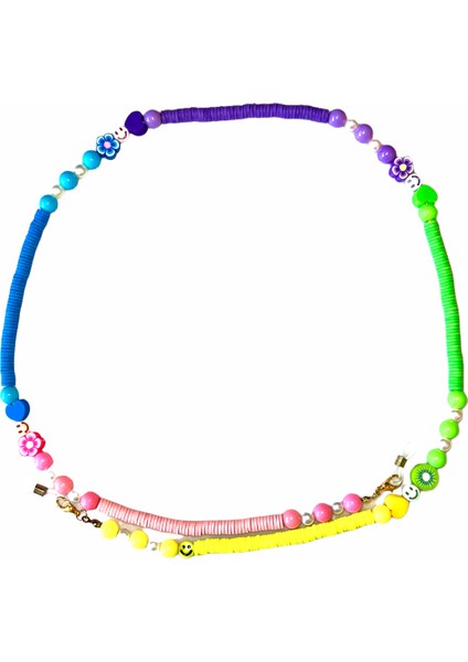 Fimo Top Renkli Gözlük Zinciri - Kolye - Bileklik