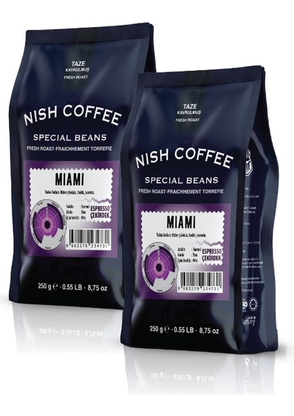 Nish Kahve Espresso Miami Kahve 2 x 250 gr