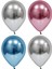 Gümüş-Pembe-Mavi Krom Balon 20 Adet 1