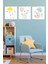 Üçlü Çocuk Odası Alüminyum Beyaz Metal Çerçeveli Camlı Kids Poster Tablo Seti 1