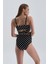 Siyah Beyaz Toparlayıcı Yüksek Bel Bikini Alt 3