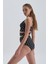 Siyah Beyaz Toparlayıcı Yüksek Bel Bikini Alt 2