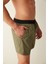 Straight Green Shorter Length Deniz Şortu 3