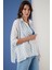 Oversize Fit Yıldız Desenli Truvakar Kol % 100 Pamuk Gömlek Bayan GÖMLEK 6058192 1