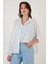 Oversize Fit Yıldız Desenli Truvakar Kol % 100 Pamuk Gömlek Bayan GÖMLEK 6058192 2