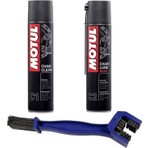 Motul Zincir Bakım Seti C1 Temizleyici ve C2 Yağlayıcı ile Zincir Temizleme Fırçası