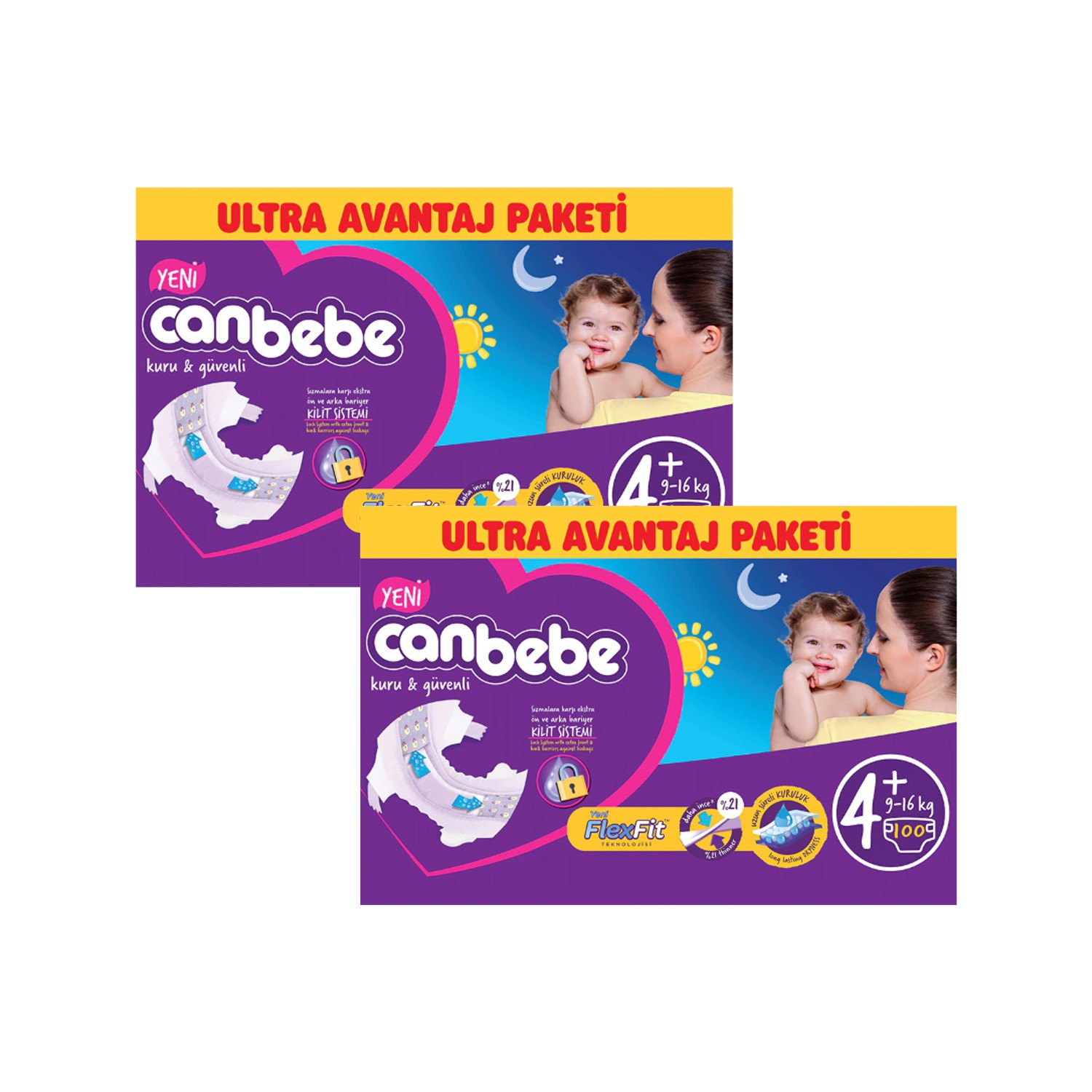 Canbebe Bebek Bezi Online Özel Paket 4+ Beden 100 Adet 2�Li Fiyatı