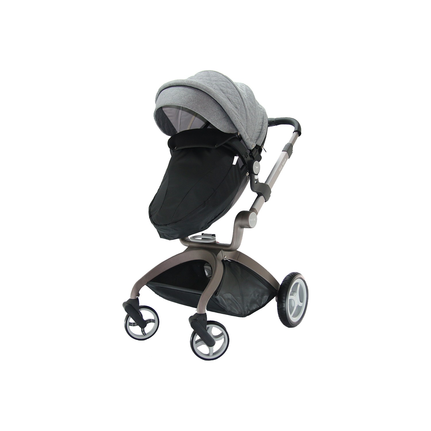 Yoyko Hotmom Bebek Arabası Ana Kucaklı Gri Kapitoneli Gri