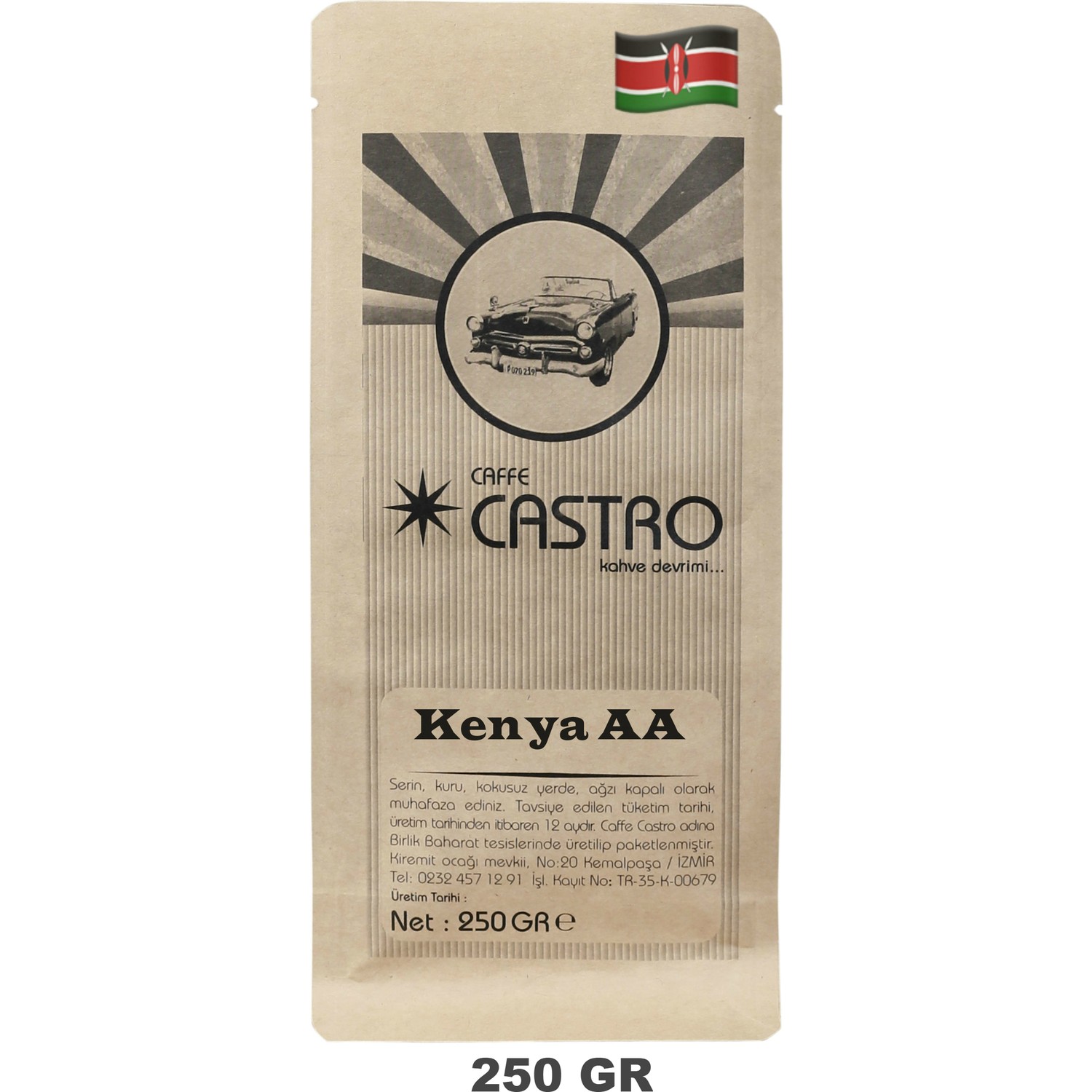 Castro Kenya Aa Nyeri Nitelikli Espresso Öğütülmüş Kahve 250 Fiyatı