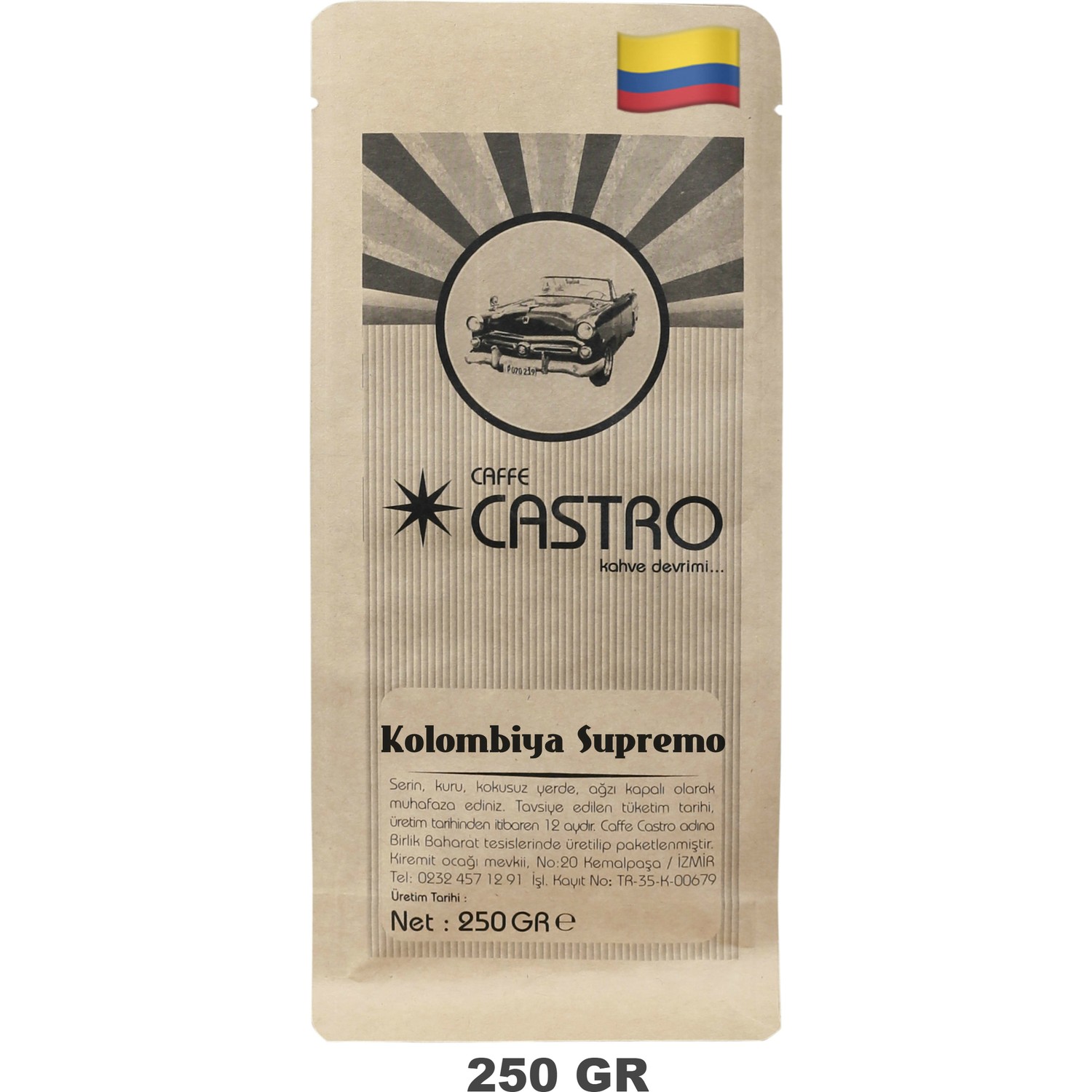 Castro Kolombiya Supremo Nitelikli Filtre Öğütülmüş Kahve Fiyatı
