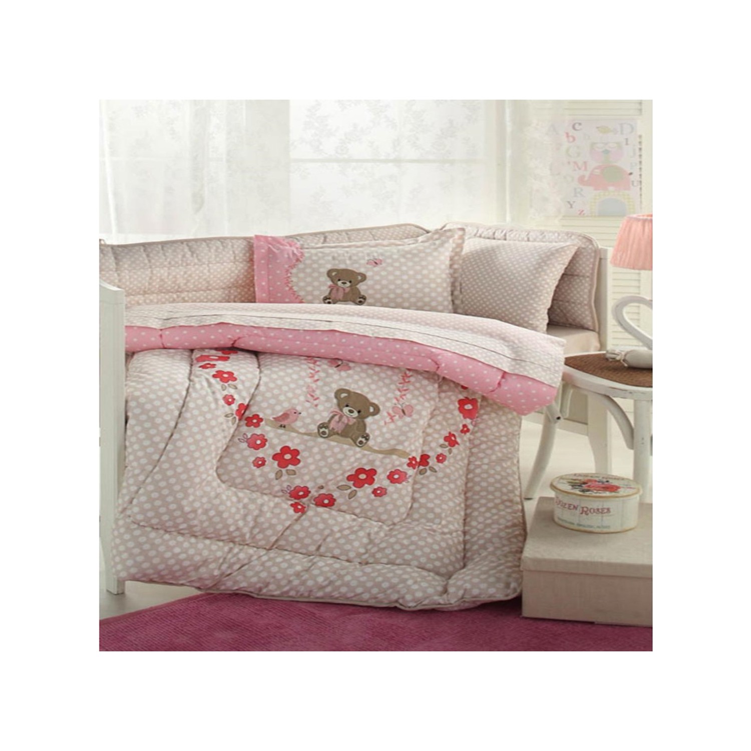 Özdilek Heart Bear Nakışlı Bebek Uyku Seti Fiyatı