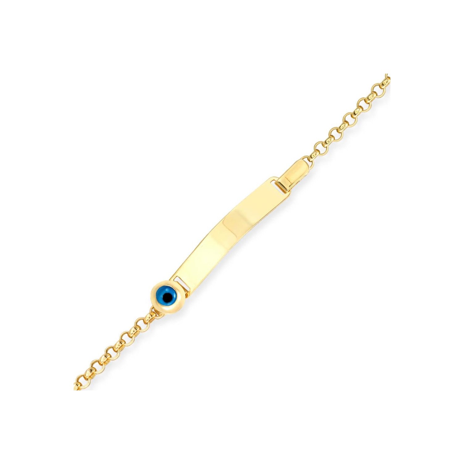 Myra Gold Altın Dikdörtgen Plakalı Kız/Erkek Çocuk Künye