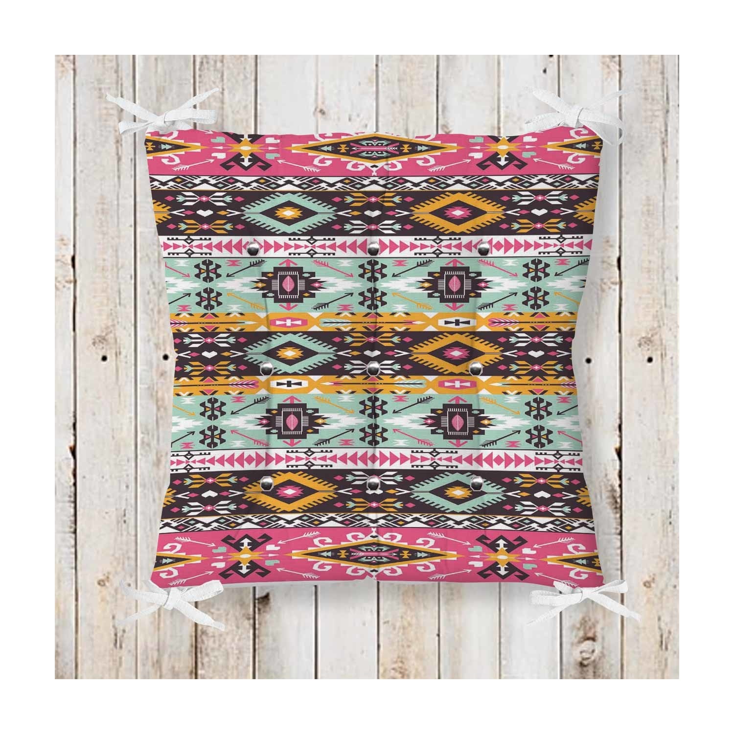 Else Pembe Otantik Pofidik Kare Sandalye Minderi 40X40Cm Fiyatı
