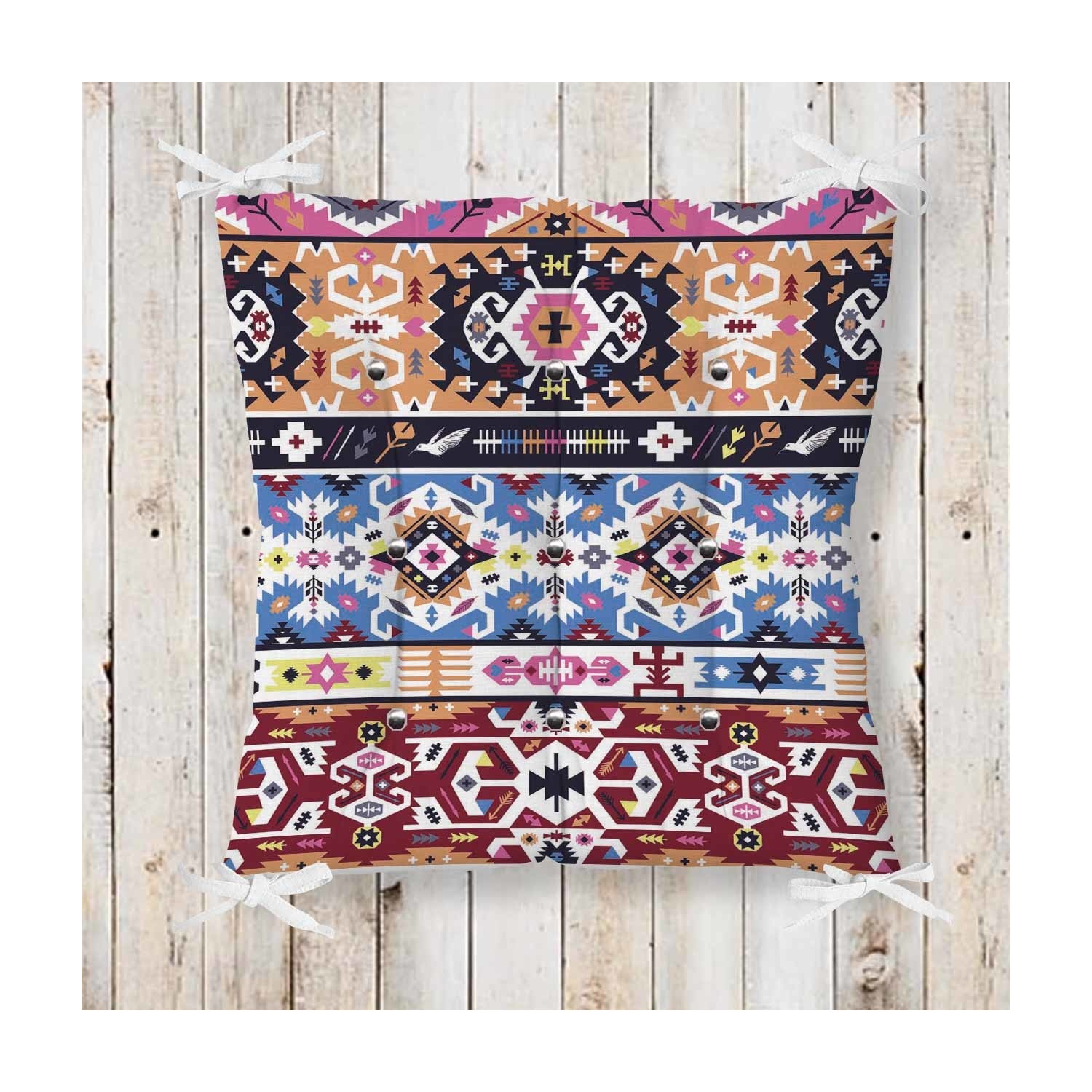 Else Mavi Otantik Pofidik Kare Sandalye Minderi 40X40Cm Fiyatı