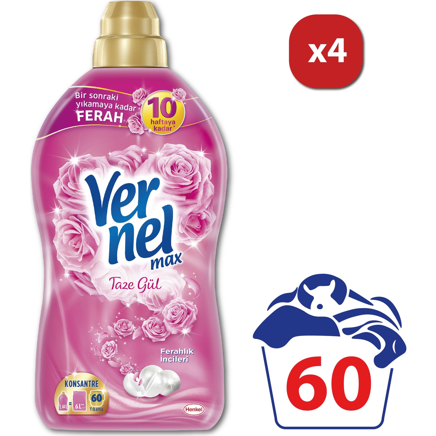 Vernel Max Konsantre Camasir Yumusaticisi Taze Gul Beyazcay Sakayik 1440 Ml 2 Li Set Trendyol