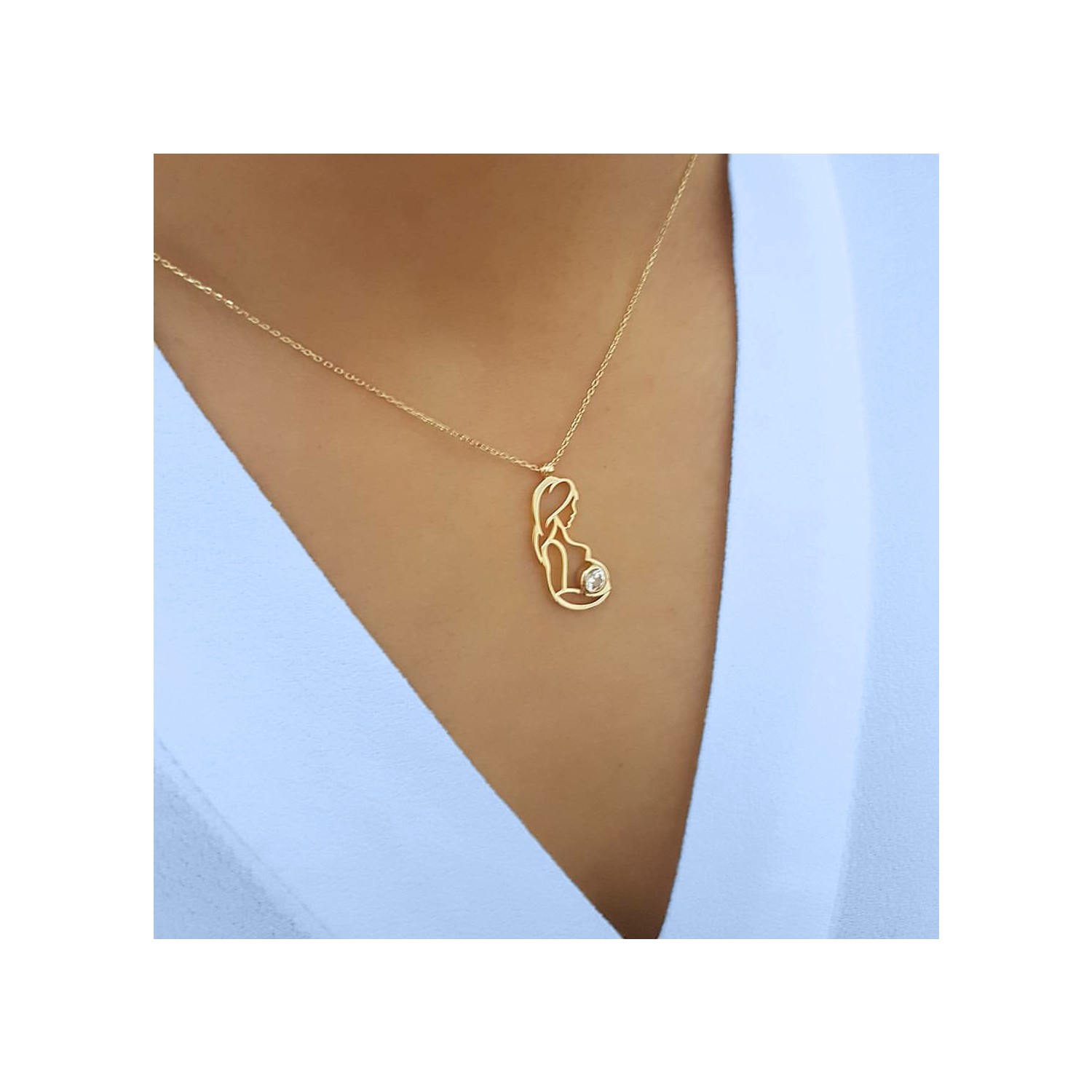 Allegro Gold 14 Ayar Altın Anne Bebek Kolye ALK0322 Fiyatı