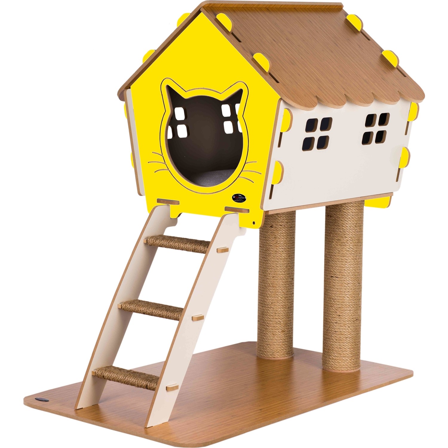 Patihomes XL Merdivenli Kedi Evi Tırmalamalı Sarı Fiyatı
