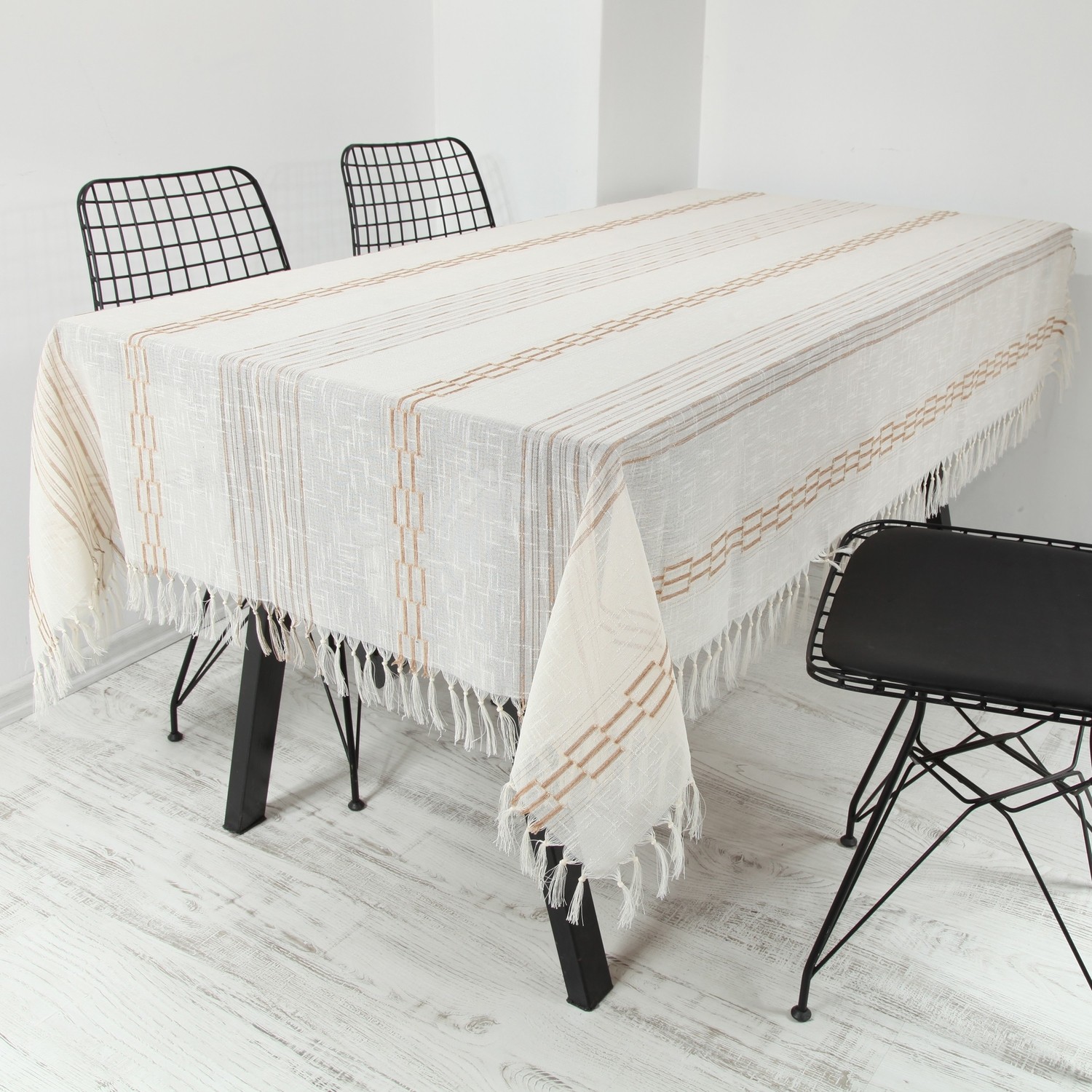 Masa Örtüsü Safir 160x220 Cm Krem Kahve Fiyatı Taksit Seçenekleri