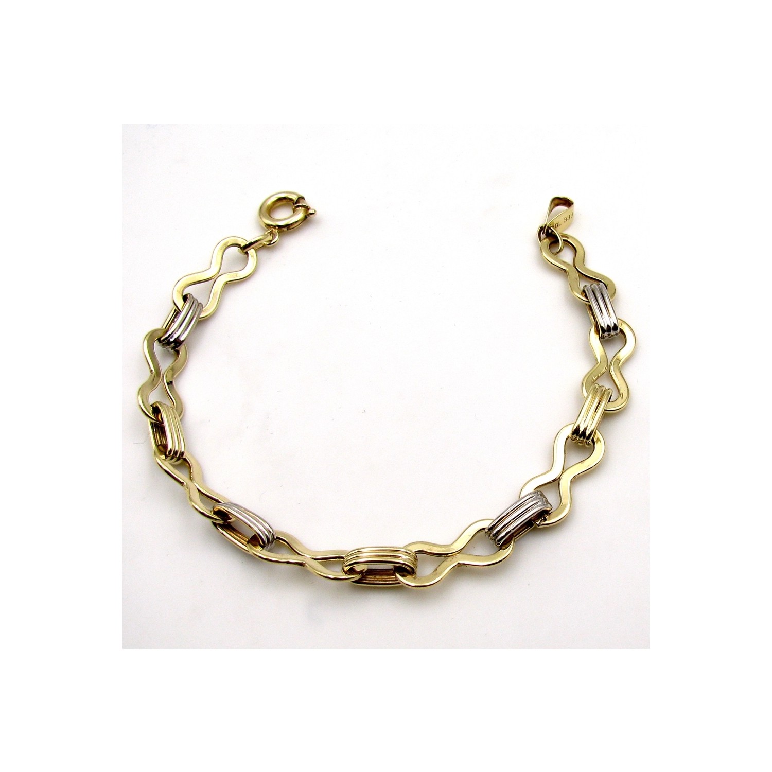 Extore 8 Ayar Altın Bileklik Künye 5,14 Gr Sarı Beyaz