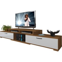 Decoraktiv Flex130 MDF Tv Ünitesi Tv Sehpası Ceviz Beyaz