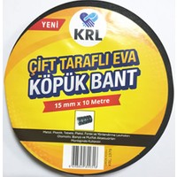 Krl Yeşil-Siyah Çift Taraflı Eva Köpük Bant 15Mm X 10 Mt