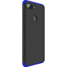 Microsonic Xiaomi Mi 8 Lite Kılıf Double Dip 360 Protective Siyah Mavi