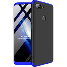 Microsonic Xiaomi Mi 8 Lite Kılıf Double Dip 360 Protective Siyah Mavi