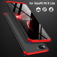 Microsonic Xiaomi Mi 8 Lite Kılıf Double Dip 360 Protective Siyah Mavi