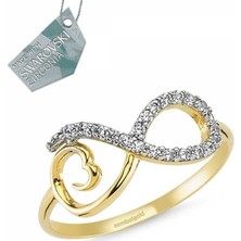 Sembol Gold Altın Sonsuzluk Yüzük Taşlı