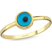 Sembol Gold Nazar Boncuklu Altın Yüzük