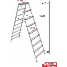 Beykon 9+9 Çift Çıkışlı Alüminyum Merdiven