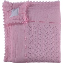 Mızmız Bebe Elyaflı Çiçekli Battaniye Pembe