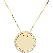 Bilezikci İsim Yazılabilen 14 Ayar Altın Madalyon Kolye