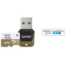 Lexar 64 GB 1000x 4K Micro SD Hafıza Kartı + 3.0 Kart Okuyucu
