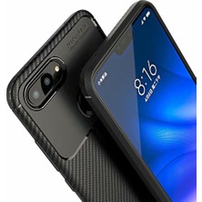 DVR Xiaomi Mi 8 Lite Kılıf Silikon Negro Karbon Darbe Emici (Lacivert) + Cam Ekran Koruyucu