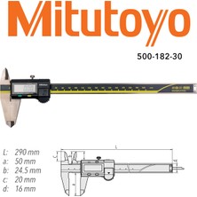 Mıtutoyo 500-182-30 Dijital Kumpas 200Mm/0,01Mm Metrik Bilgi Çıkışsız