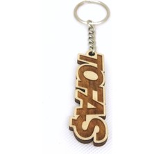 Asr Tofaş Logo 2 li Lüks Araç Boyun Yastığı Siyah ve Ahşap Logo Anahtarlık