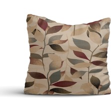 Cici Odam Renkli Yapraklar Desenli Kırlent Kılıfı-45x45